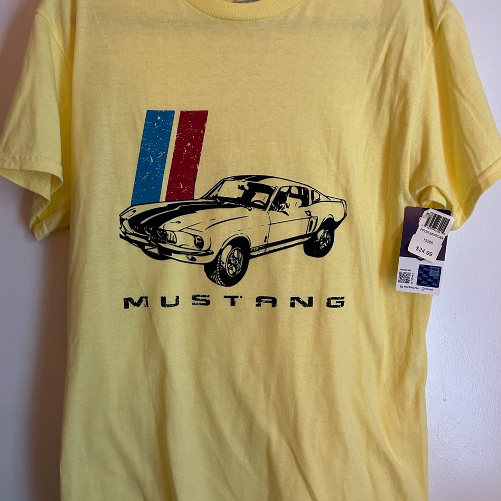 50 Year Anniversary Mustang Yellow Graphic T-Shirt NWT